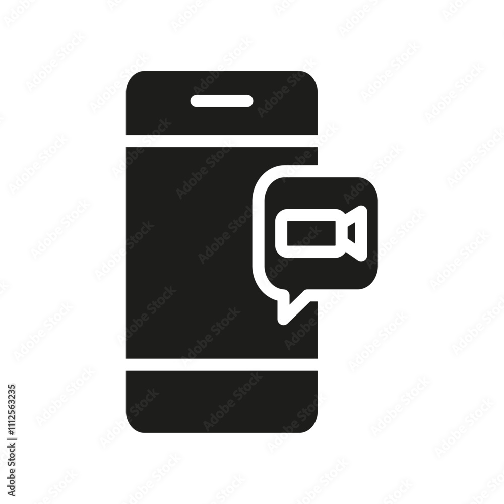 Video call icon Symbol mark in Outline style Video call icon Symbol mark in Outline style