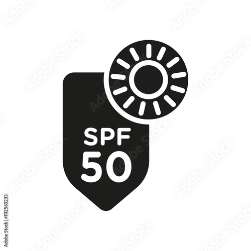 UV SPF 50 protect icon Symbol mark in Outline style