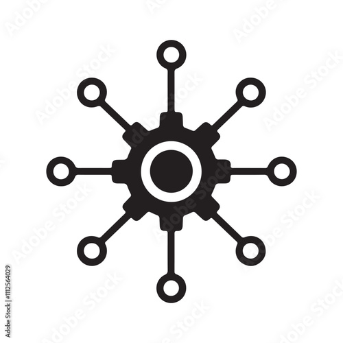 Hub spoke network Integration vector icon design.