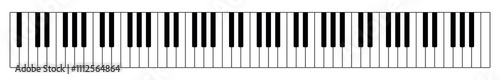 grand piano keyboard, vector illustration of musical keyboard layout with black and white keys