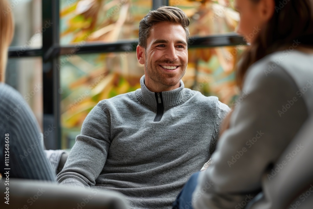 A couple sitting together on a couch, possibly in a living room or family space A couple sitting together on a couch, possibly in a living room or family space