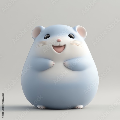 Cute and cheerful animated hamster character with a friendly smile, perfect for children's themes and playful designs.