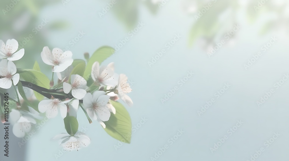 Delicate White Blossoms on a Branch in Spring Delicate White Blossoms on a Branch in Spring