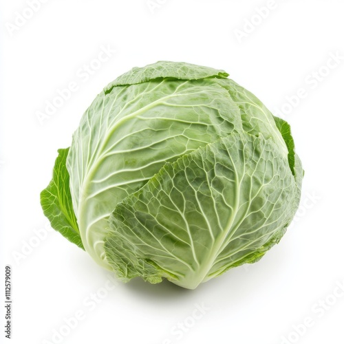 Fresh green cabbage with vibrant leaves, perfect for salads, garnishes, and healthy meals.