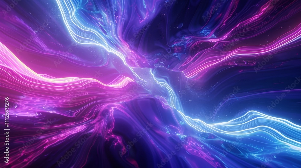 Flowing neon lines glow in vibrant colors, creating a futuristic abstract background. Perfect for wallpapers, banners, posters, or cards. Evokes wonder and fantasy Flowing neon lines glow in vibrant colors, creating a futuristic abstract background. Perfect for wallpapers, banners, posters, or cards. Evokes wonder and fantasy