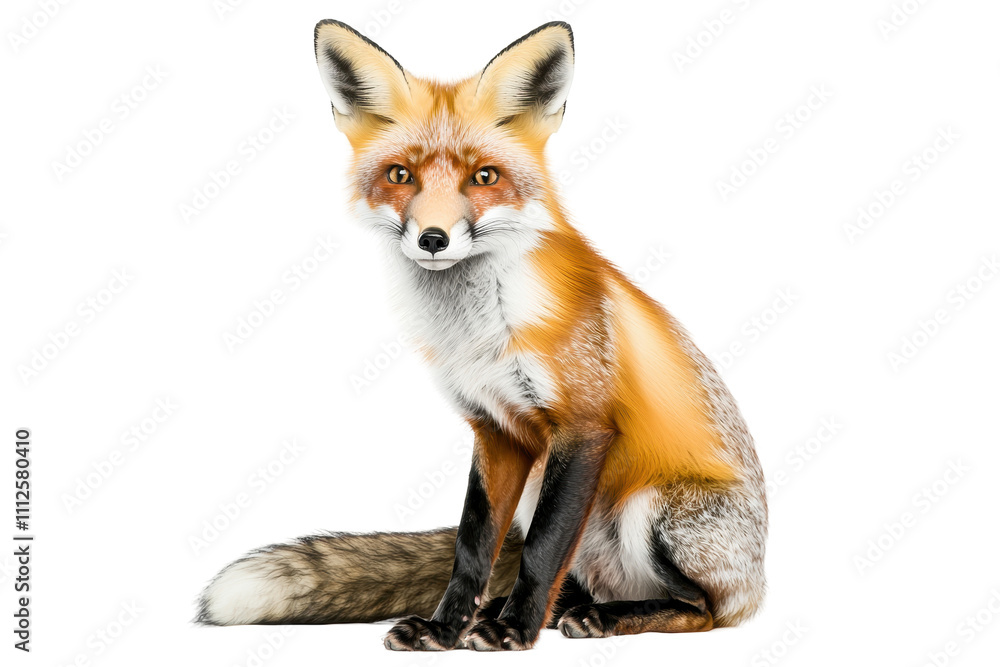 A beautiful fox with a striking orange coat sitting gracefully. transparent background. A beautiful fox with a striking orange coat sitting gracefully. transparent background.