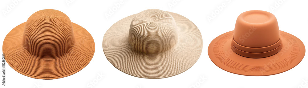 A collection of stylish hats in various warm tones to complement any outfit. transparent background. A collection of stylish hats in various warm tones to complement any outfit. transparent background.