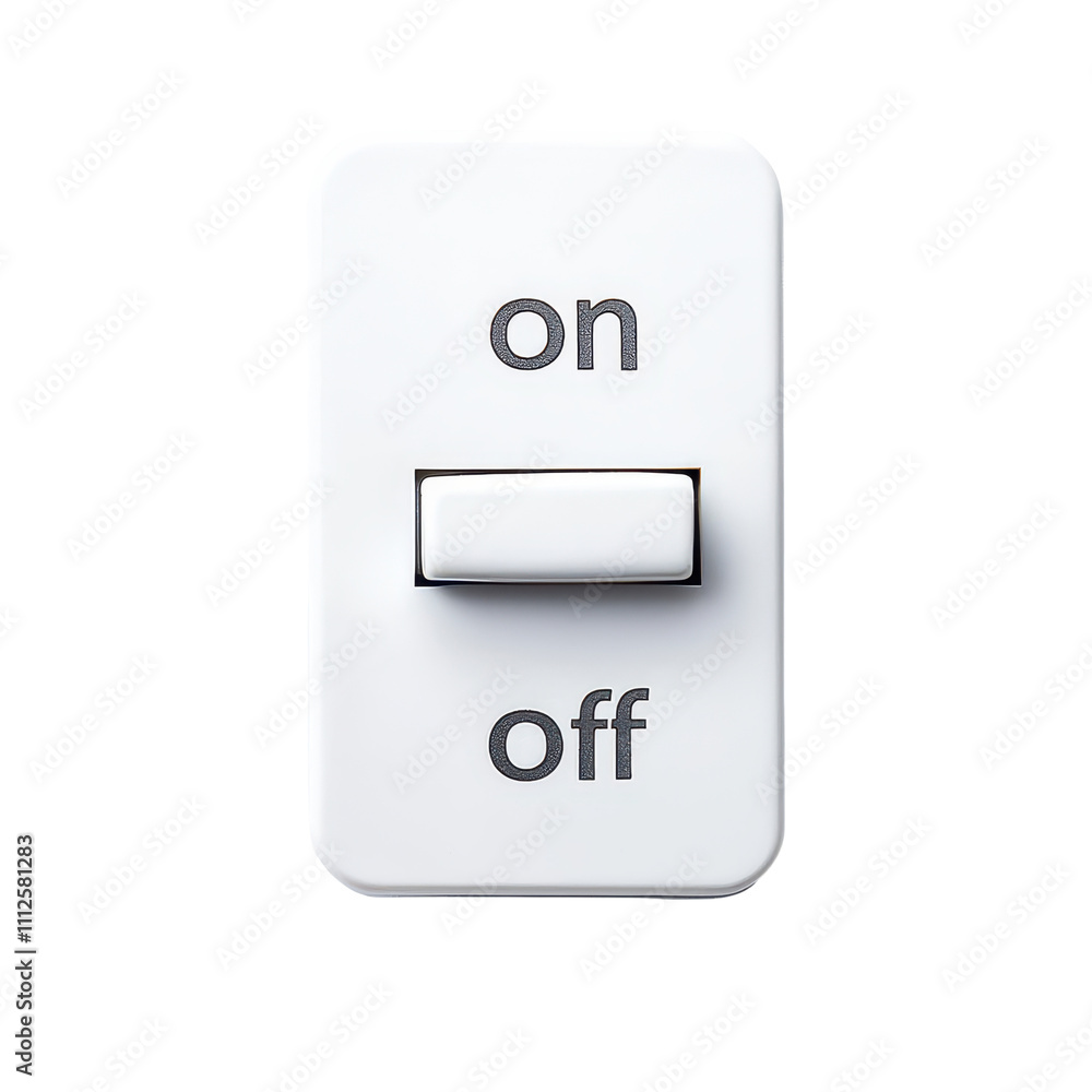 A modern light switch that shows on and off positions in a minimalist style. transparent background. A modern light switch that shows on and off positions in a minimalist style. transparent background.