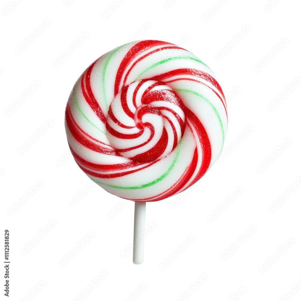 A vibrant red and white striped lollipop with a spiral design, perfect for festive occasions and sweet treats. A vibrant red and white striped lollipop with a spiral design, perfect for festive occasions and sweet treats.