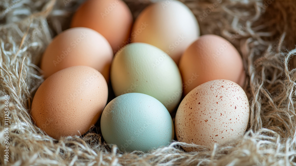 Various pastel-colored eggs in a natural nest setting, with soft textures and delicate tones, symbolizing spring and Easter celebrations
Various pastel-colored eggs in a natural nest setting, with soft textures and delicate tones, symbolizing spring and Easter celebrations