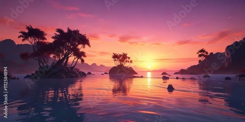 Vibrant oranges and reds mingle with soft pinks and peaches in a breathtaking sunset display, set against a backdrop of deep blues and purples, beautiful sunset gradient, warm tones