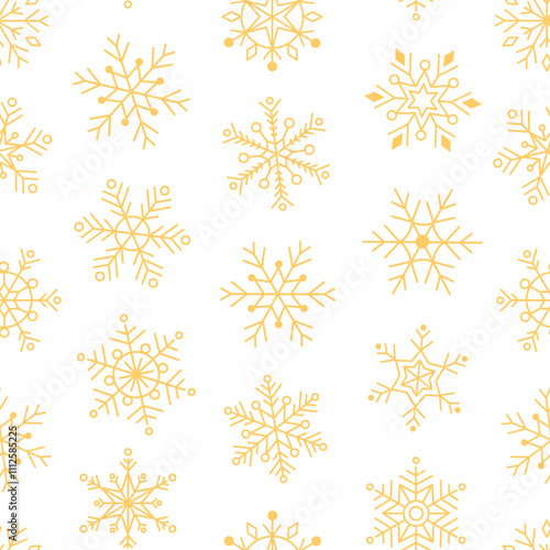 Wallpaper Mural Seamless pattern of various gold snowflakes Torontodigital.ca