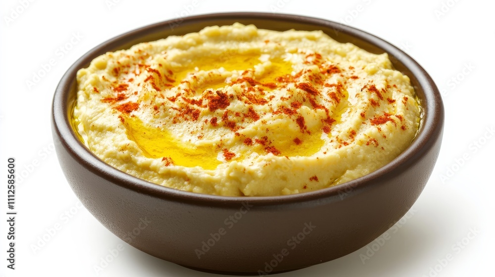 A creamy bowl of hummus drizzled with olive oil and sprinkled with paprika, perfect for dipping or spreading on bread. A creamy bowl of hummus drizzled with olive oil and sprinkled with paprika, perfect for dipping or spreading on bread.