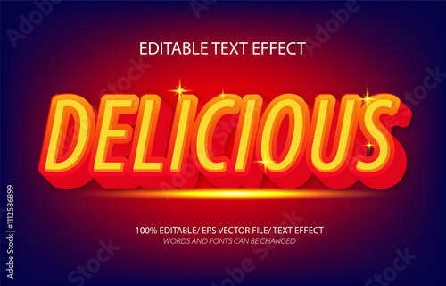 Delicious editable text effect, 3D editable text template. 