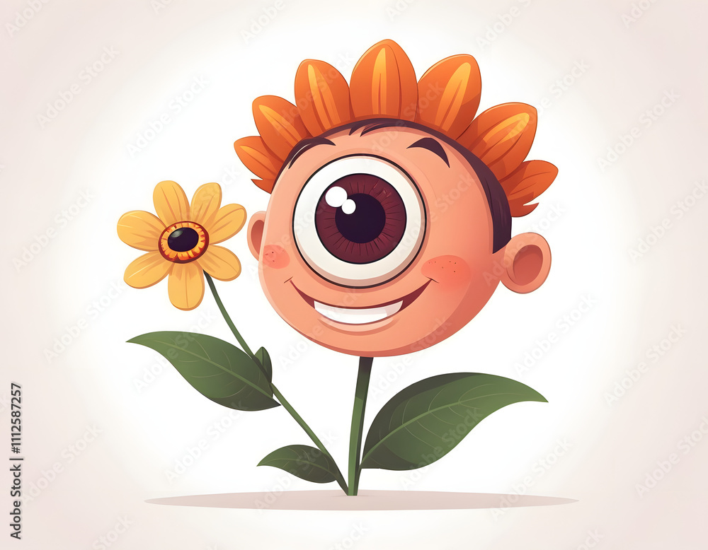 Naklejka premium One-eyed flower child
