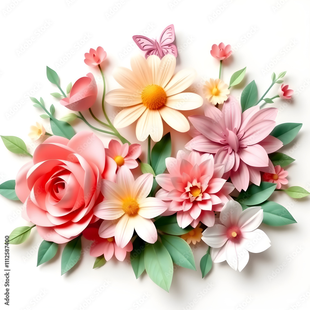 bouquet of flowers on white bouquet of flowers on white