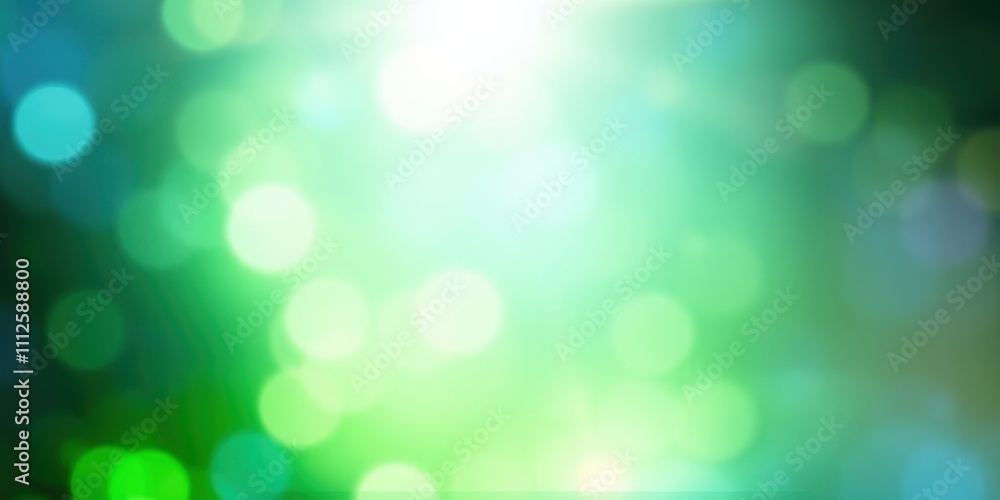 Naklejka premium Abstract Green and White Bokeh Background with Soft Blurs and Light Effects
