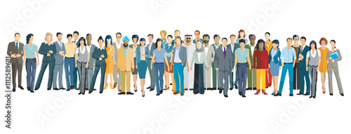 große Gruppen von Menschen auf weißem Hintergrund, Illustration isoliert-.eps