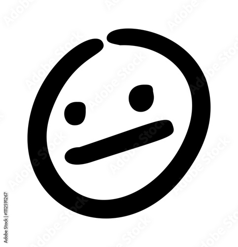 Confused irritated doodle emoticon drawing