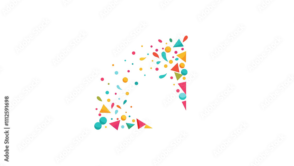 Obraz premium Vibrant Confetti Corners isolated on white background