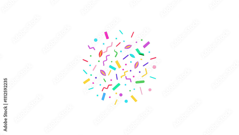 Neon Confetti Highlights isolated on white background Neon Confetti Highlights isolated on white background