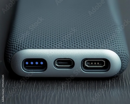 Wallpaper Mural Detailed view of the charging port on a wearable fitness device, designed for fast recharging Torontodigital.ca