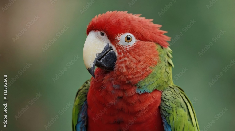 Close-up of a vibrant red headed parrot, Parrot, Bird, Close-up, Red, Colorful, Feathers, Wildlife, Exotic, Tropical Close-up of a vibrant red headed parrot, Parrot, Bird, Close-up, Red, Colorful, Feathers, Wildlife, Exotic, Tropical