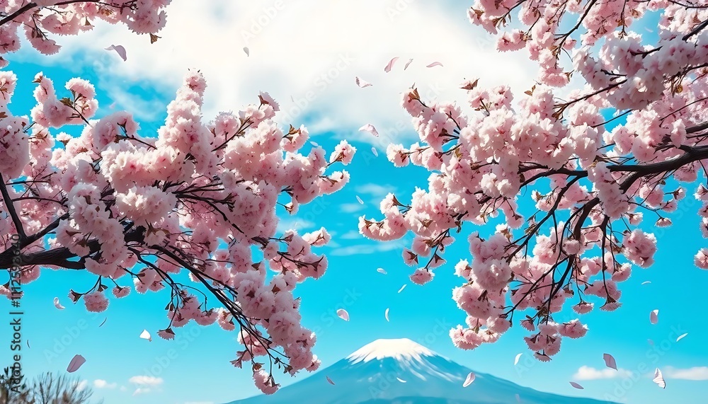 A close-up view of cherry blossom branches in full bloom A close-up view of cherry blossom branches in full bloom
