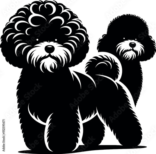 Bichon Frise Dog Silhouette - Black Vector Cricut Design for T-Shirt Printing photo