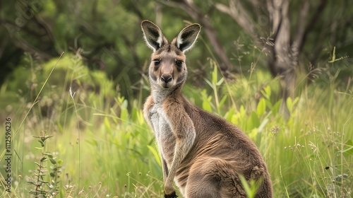 kangaroo in the grass photo