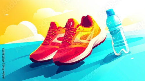 Vibrant Fitness Gear on Minimalist Background