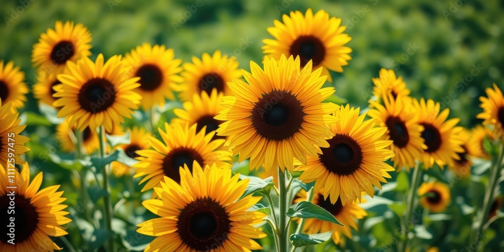 A vibrant field of sunflowers basking in the warm sunlight, their golden petals reaching towards the sky, creating a breathtaking display of nature's beauty. A vibrant field of sunflowers basking in the warm sunlight, their golden petals reaching towards the sky, creating a breathtaking display of nature's beauty.