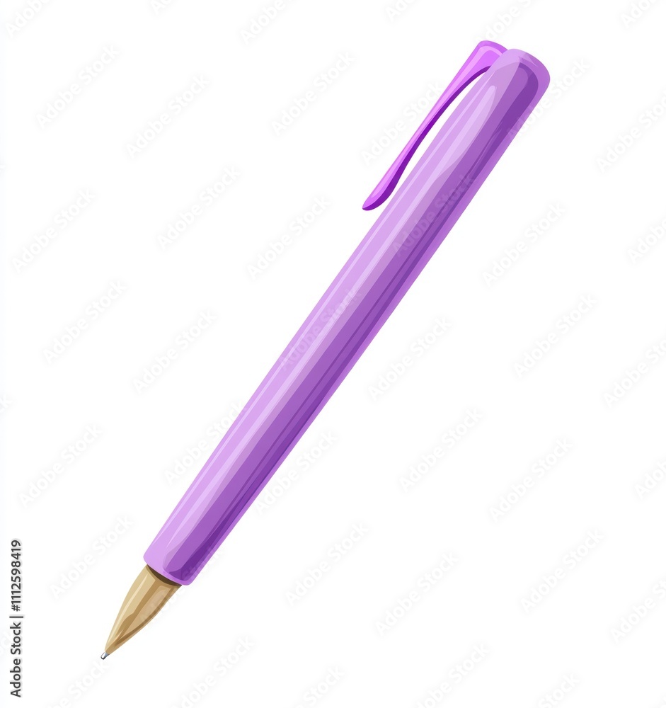 Lavender ballpoint pen isolated on white background. Lavender ballpoint pen isolated on white background.