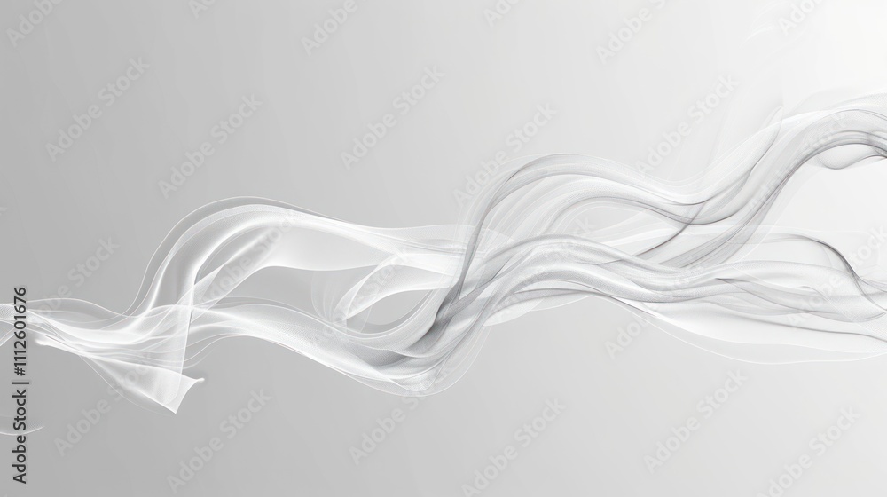 Elegant animation of thin white smoke floating on a plain black and white background Elegant animation of thin white smoke floating on a plain black and white background