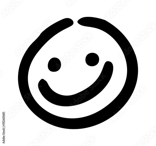 Happy emoji smiling doodle face