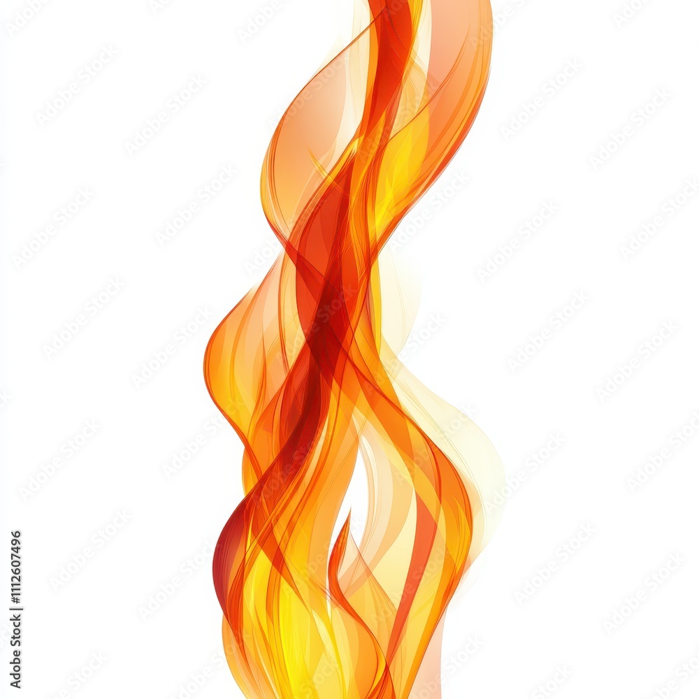 Abstract fire on white, artistic flame shapes, flat design illustration Abstract fire on white, artistic flame shapes, flat design illustration