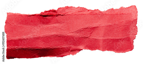 Wallpaper Mural Red crumpled wrinkled torn piece of blank paper note cardboard with texture and copy space, close up transparent png background isolated cut out design element Torontodigital.ca