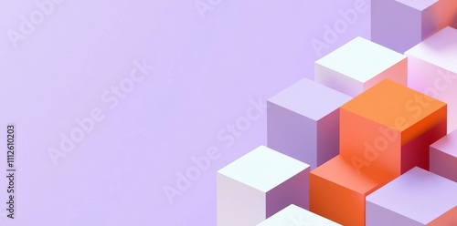 Geometric background design rendered in colorful 3D abstract.