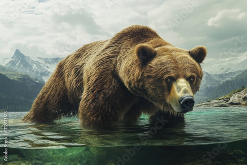 National Geographic style of an amazing photo of a bear