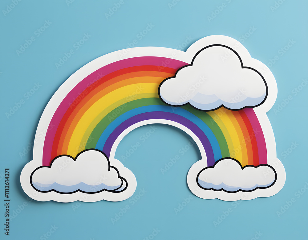 Rainbow with clouds illustration Rainbow with clouds illustration