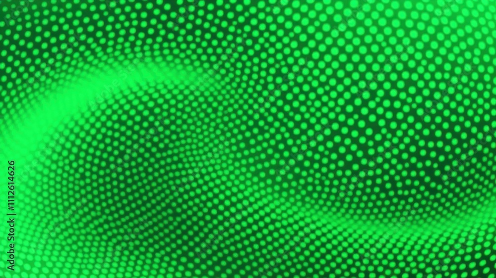Abstract Green Dot Pattern with a Curving Wave Design Abstract Green Dot Pattern with a Curving Wave Design