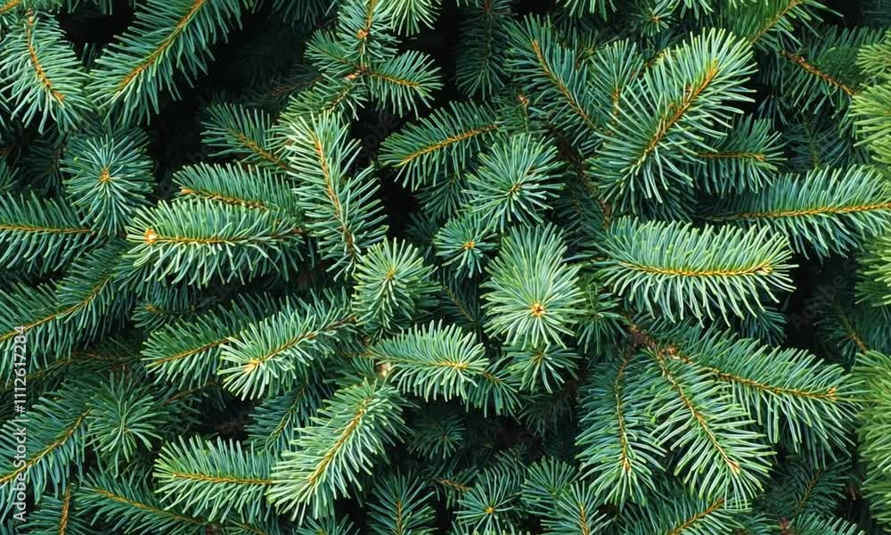 A close-up view of lush green pine tree branches creating a textured natural background. A close-up view of lush green pine tree branches creating a textured natural background.