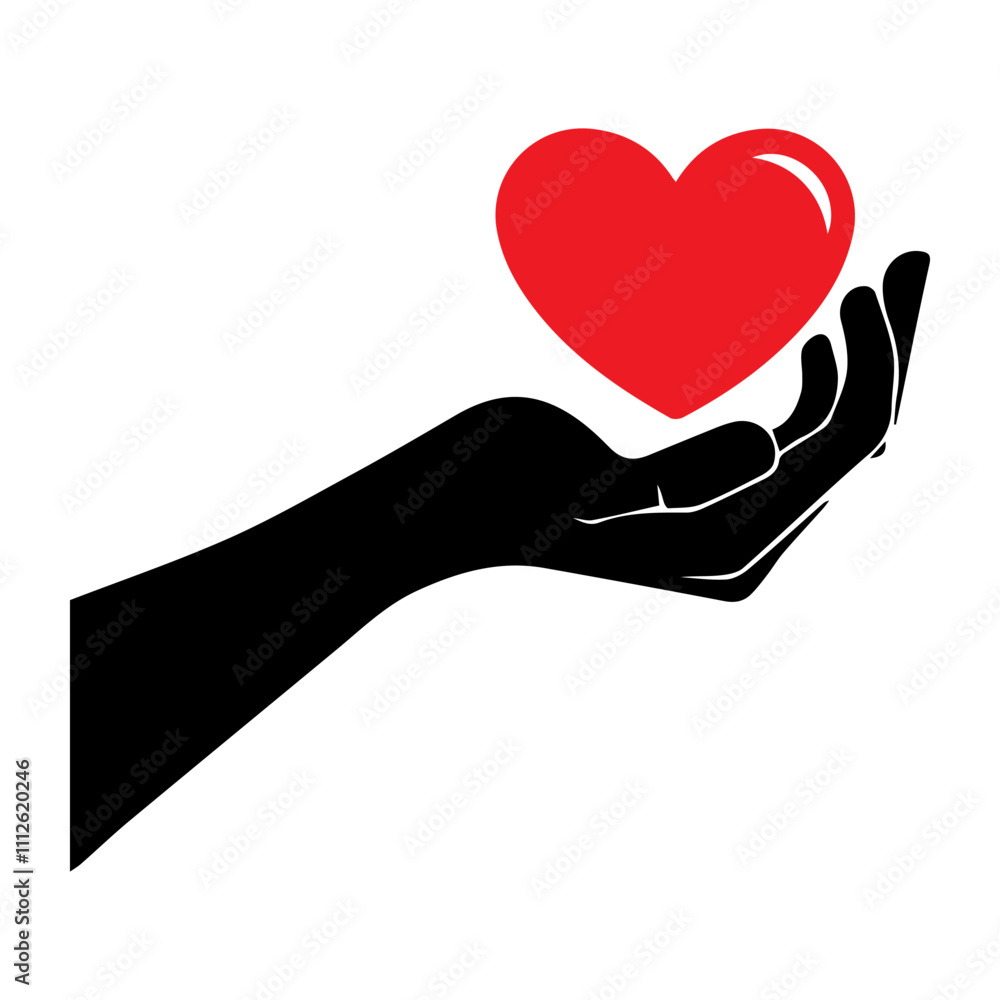 Heart in hand. Vector icon for healthcare providers, charities, and community organizations Heart in hand. Vector icon for healthcare providers, charities, and community organizations