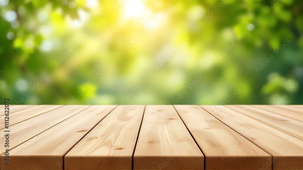 Wood table top on blur kitchen counter in morning background.beautiful abstract nature Wood table top on blur kitchen counter in morning background.beautiful abstract nature