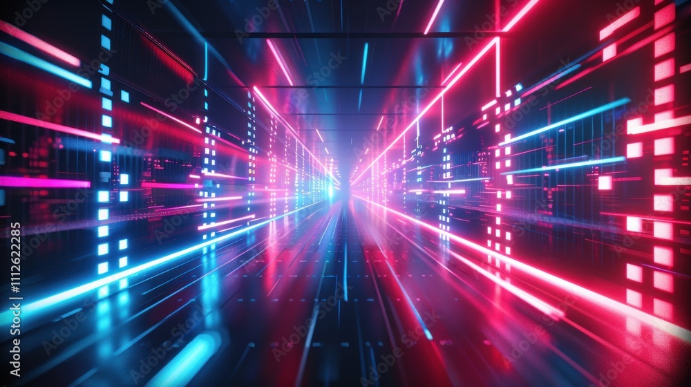 Neon Lights Tunnel: Digital Gateway Neon Lights Tunnel: Digital Gateway