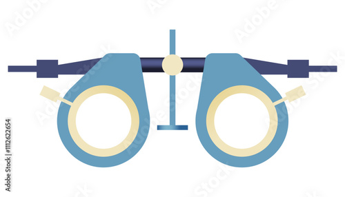 Ophthalmology. Adjustable Optical Trial Lens. Medical Equipment. Modern Flat Vector Illustration. Social Media Template.