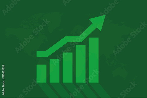 Financial chart with moving up stock market graph in blue light color background
