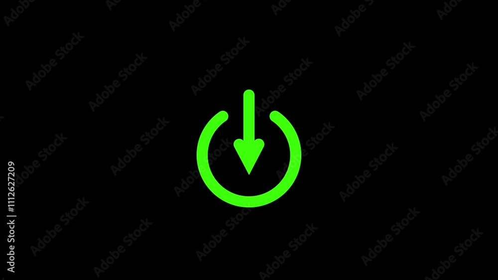 New power icon. Computer and laptop power on and off icon animated video New power icon. Computer and laptop power on and off icon animated video