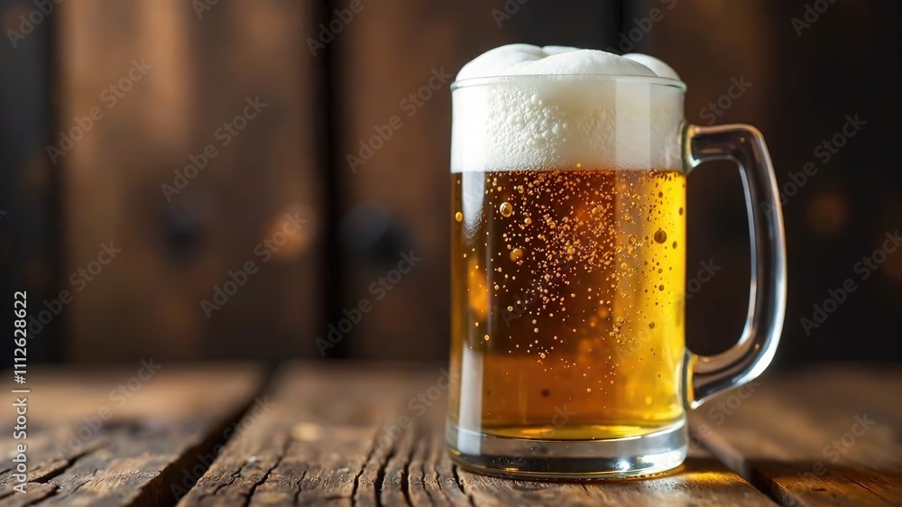 Frothy Beer Mug, Rustic Wooden Background, Cozy Gathering, AI Photo, Beer Enthusiast, Event Planning, Perfect Foam, High-Quality Image Frothy Beer Mug, Rustic Wooden Background, Cozy Gathering, AI Photo, Beer Enthusiast, Event Planning, Perfect Foam, High-Quality Image