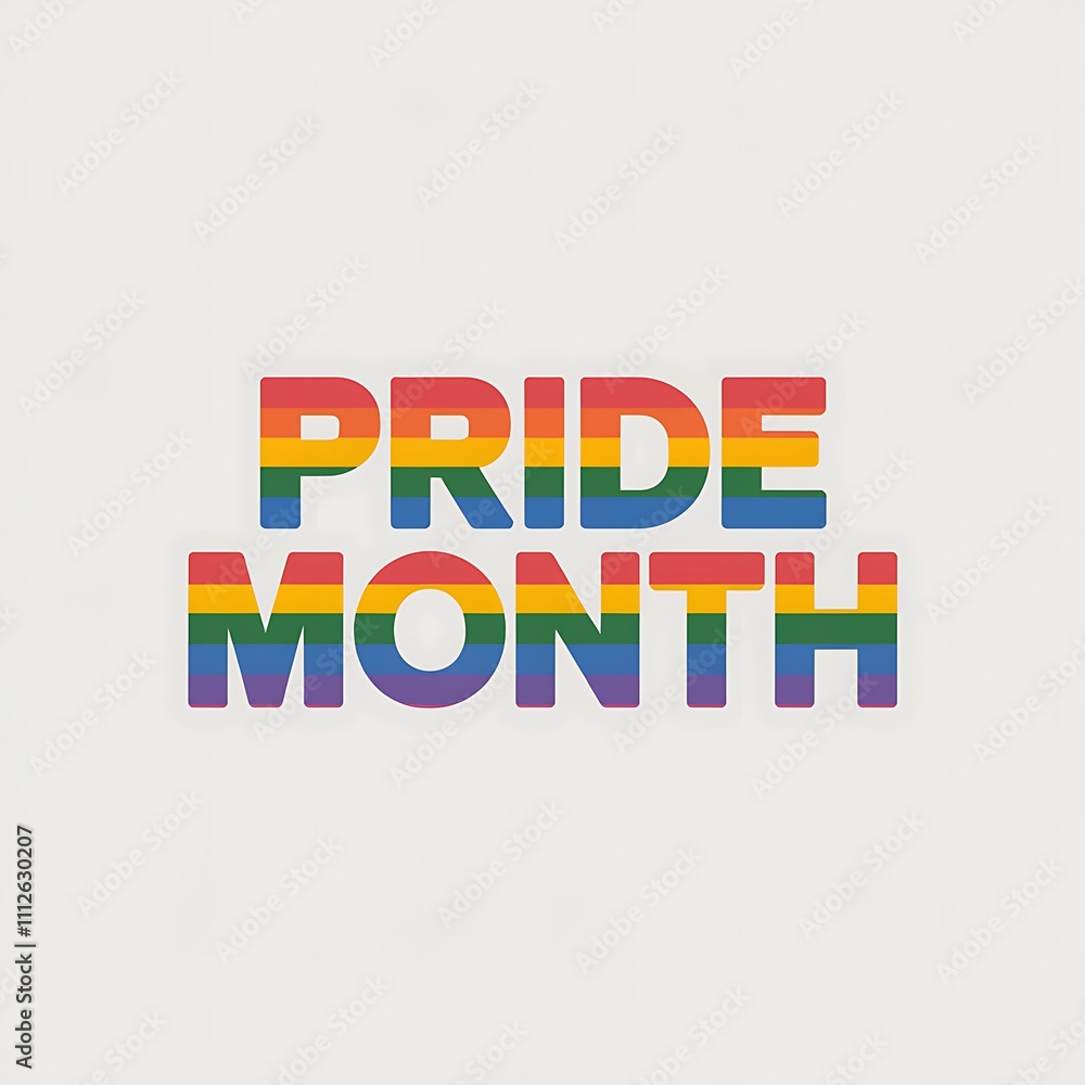 Fototapeta premium Rainbow Pride Month Text Graphic Design